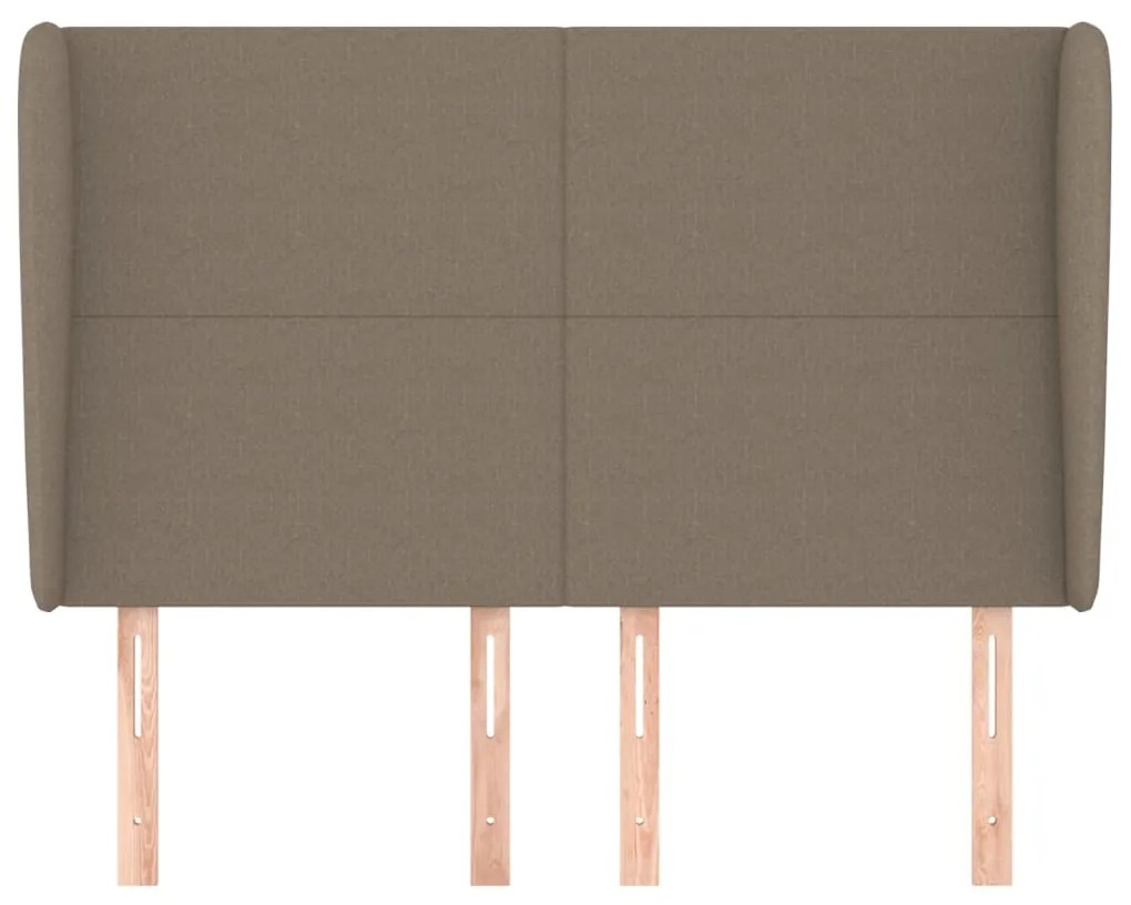 Cabeceira cama abas tecido 147x23x118/128 cm cinza-acastanhado