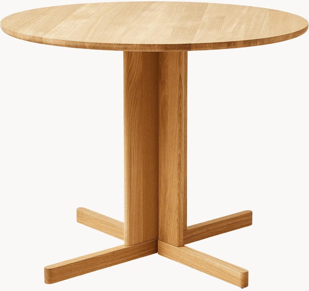Mesa de jantar redonda em madeira de carvalho Trefoil