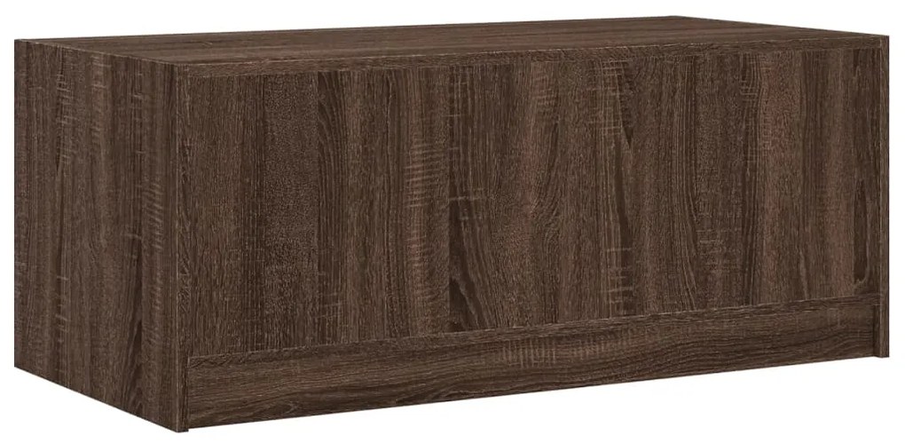 Mesa de centro c/ portas de vidro 102x50x42cm carvalho castanho