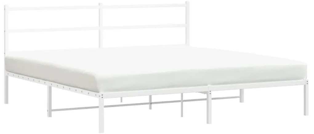 Estrutura de cama com cabeceira 180x200 cm metal branco