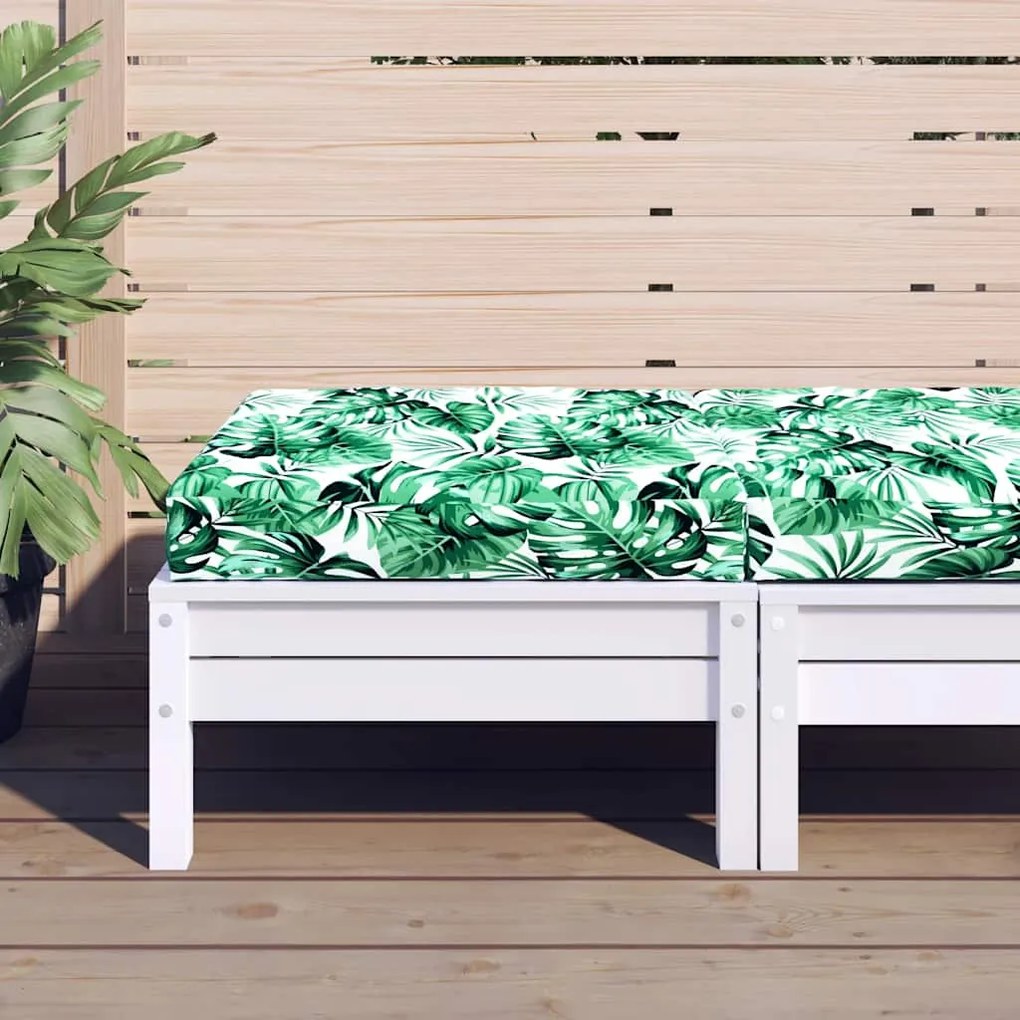 vidaXL Almofadão p/ paletes 60x60x9,5 cm tecido oxford padrão folhas