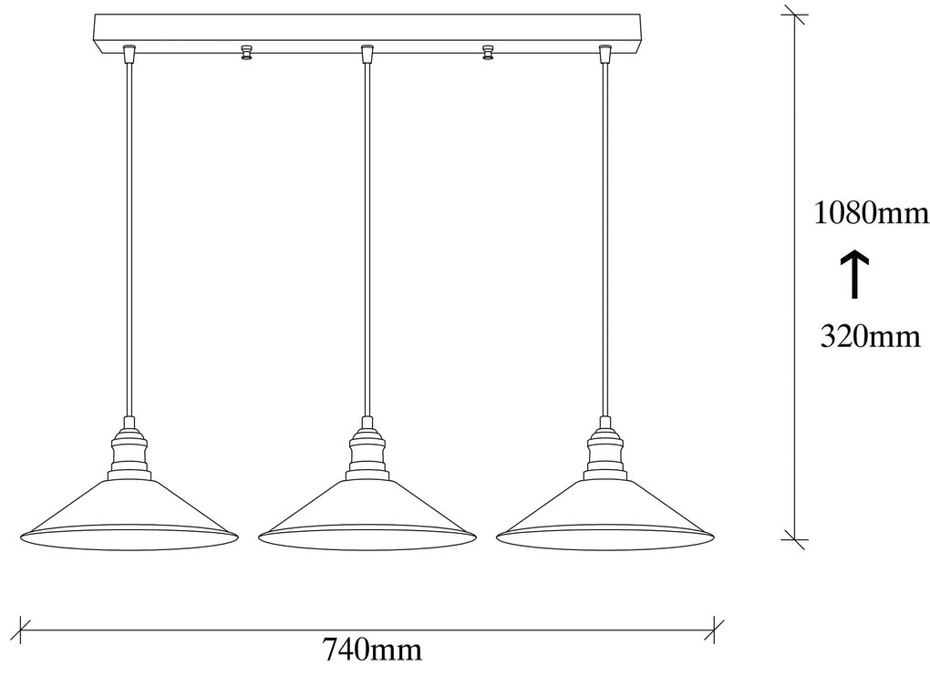 Candeeiro de Teto Berceste – Preto – 74 cm de Diâmetro, 108 cm de Altu