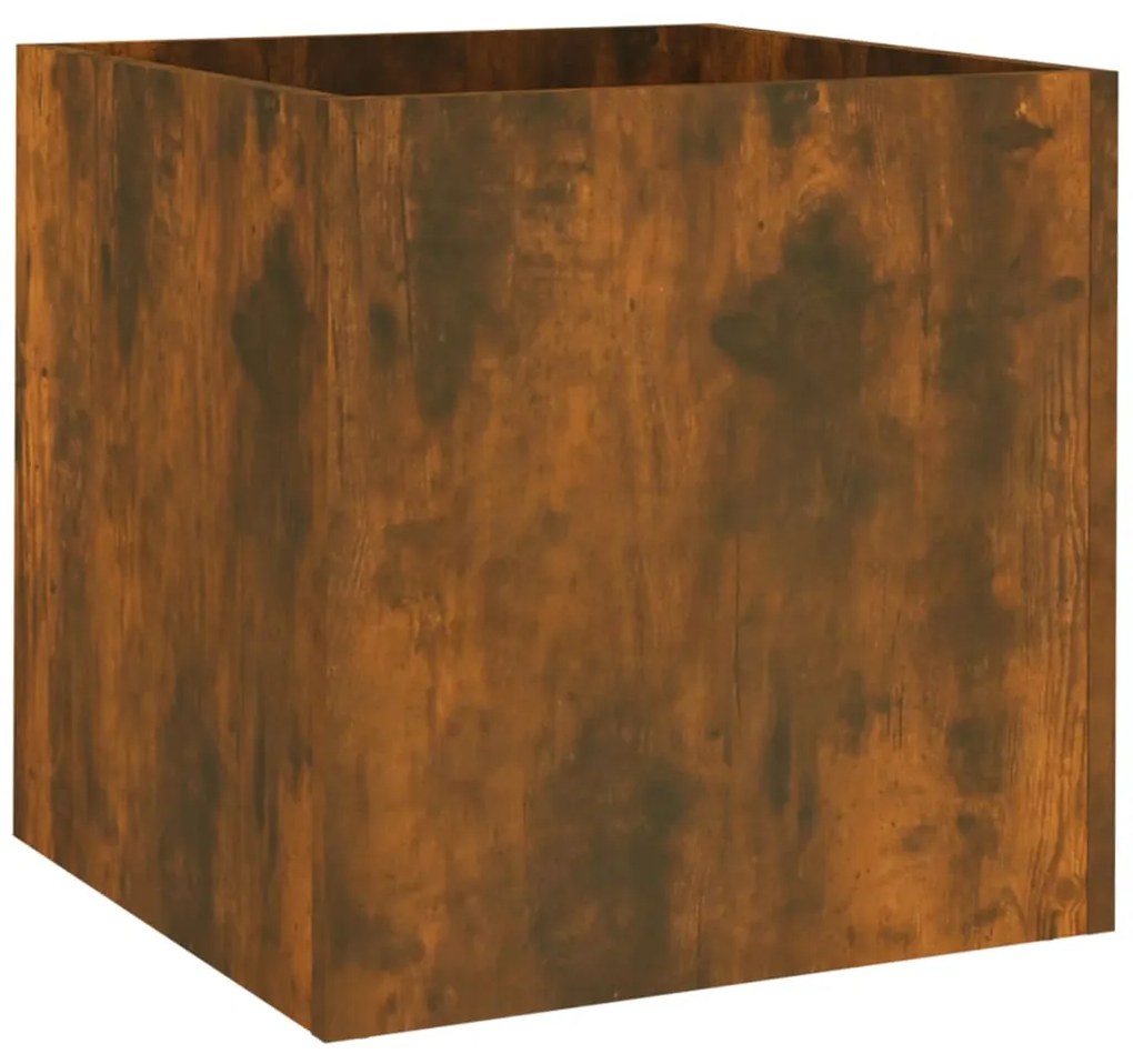820499 vidaXL Vaso/floreira 40x40x40 cm madeira processada carvalho fumado
