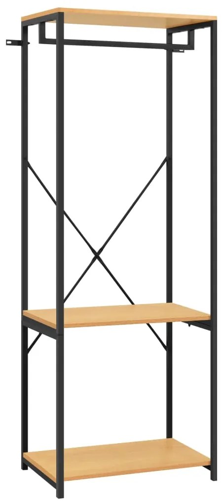 vidaXL Roupeiro 60x40x167 cm metal e contraplacado preto e carvalho