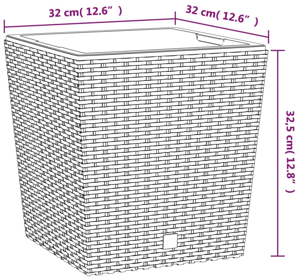 Vaso com interior removível 21 / 32 L vime PP branco