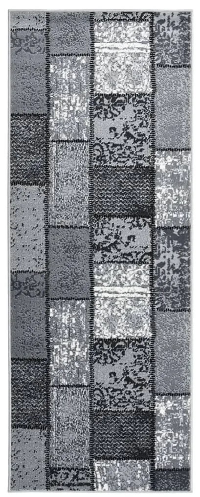 vidaXL Passadeira c/ padrão de blocos 100x200 cm polipropileno cinzento