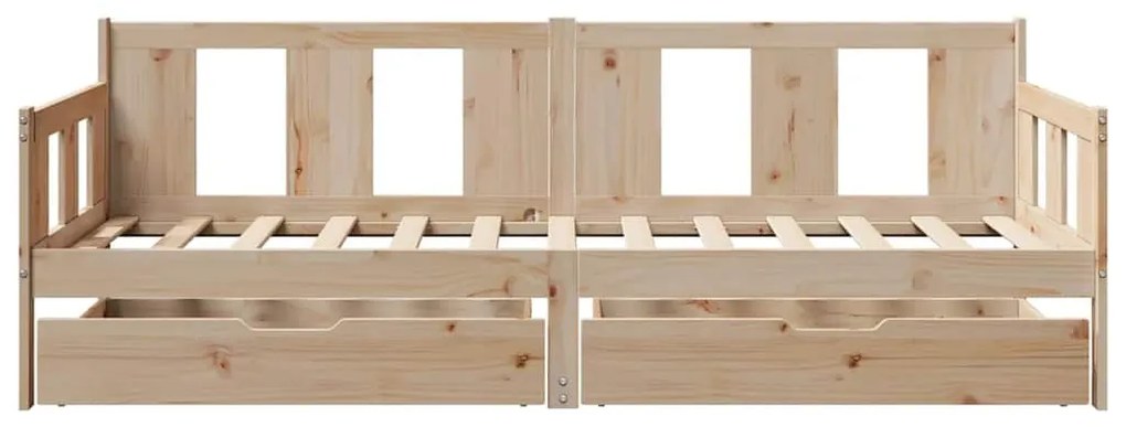 Sofá-cama com gavetas 90x200 cm madeira de pinho maciça