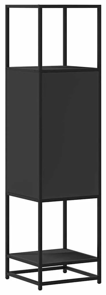 Armário alto 35,5x35x139 cm derivados madeira e metal preto