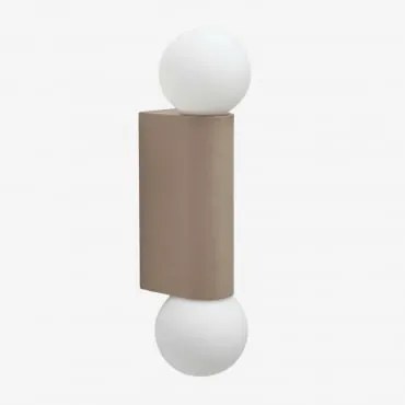 Aplique De Parede Com 2 Bolas De Cristal Para Exterior Em Alumínio Irvine Moka Brown - Sklum
