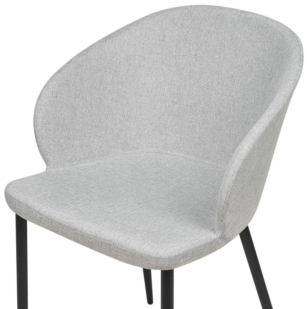 Conjunto de 2 cadeiras de jantar em tecido cinzento claro MASON Beliani