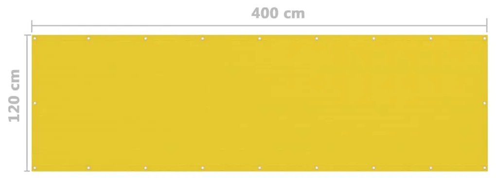 Tela de varanda 120x400 cm PEAD amarelo