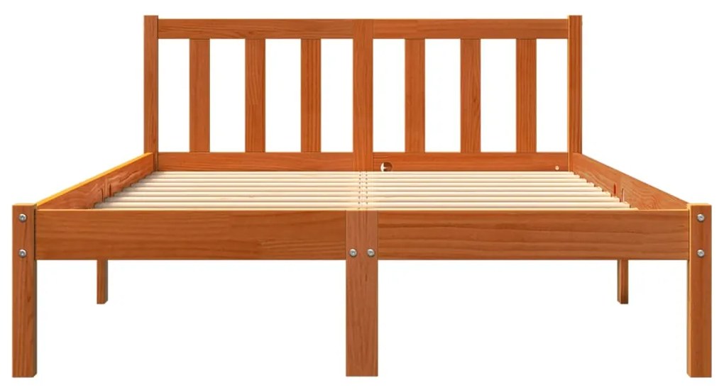 Estrutura de cama 120x190 cm madeira pinho maciça castanho cera