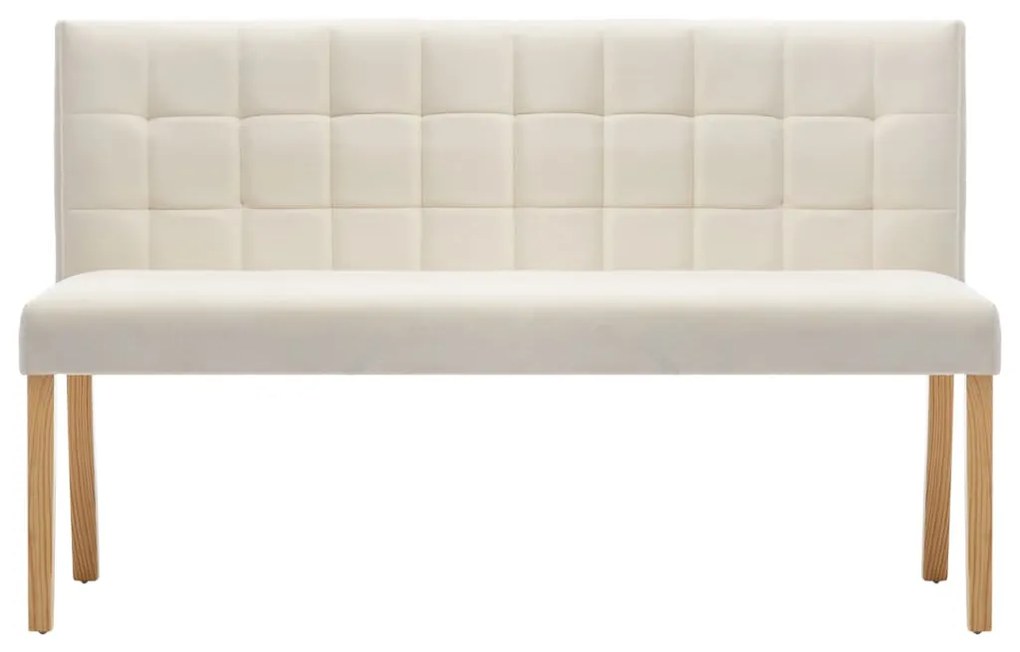 Banco 140 cm veludo cor creme