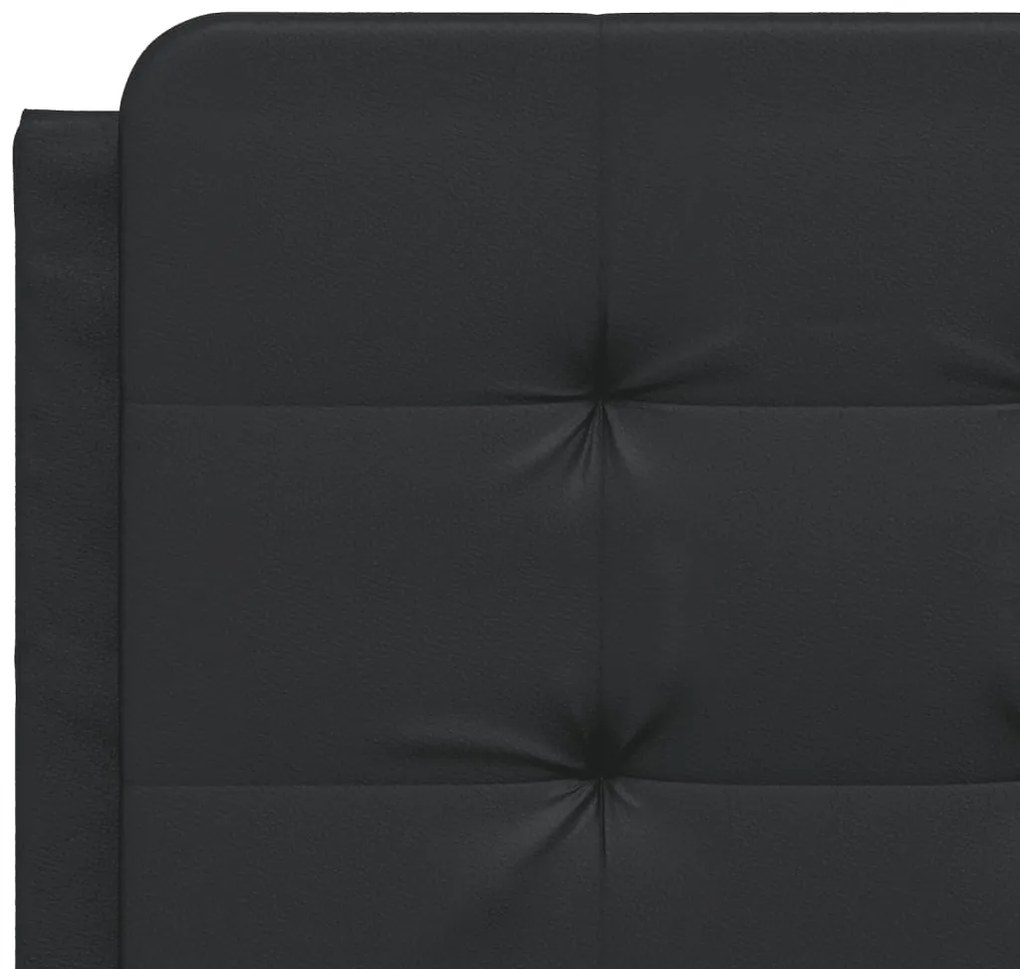 Cama com colchão 140x200 cm couro artificial preto
