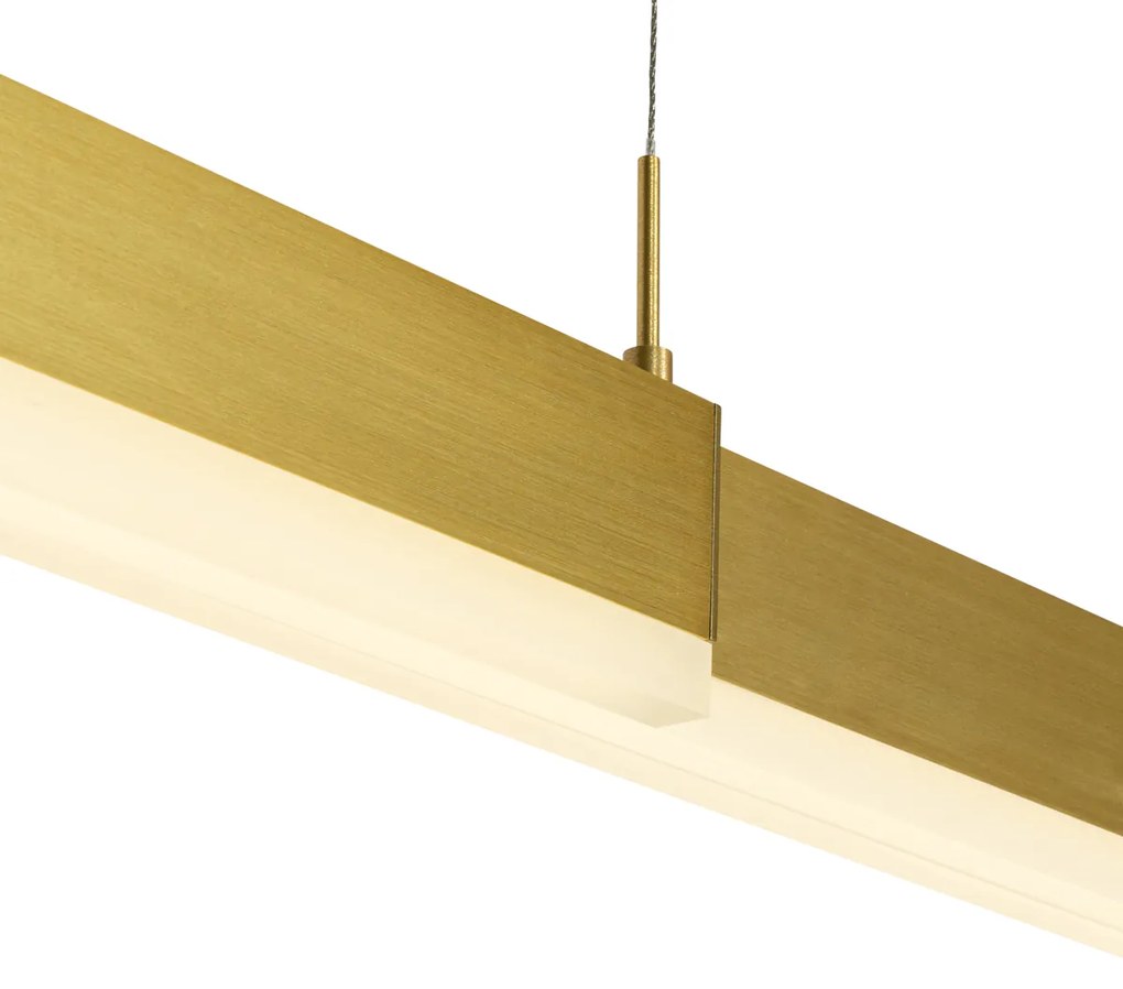 Candeeiro Pendente Ajustável Dourado c/ LED Incluído - Lamba Moderno