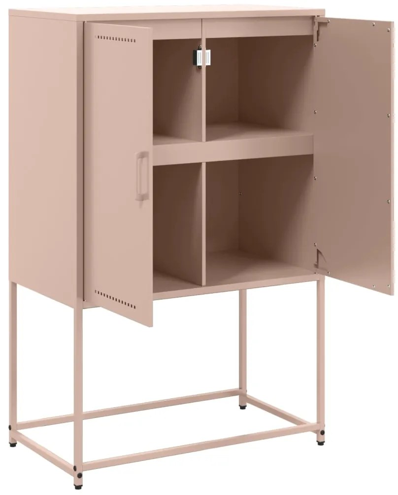 Aparador alto 68,5x38,5x107 cm aço rosa