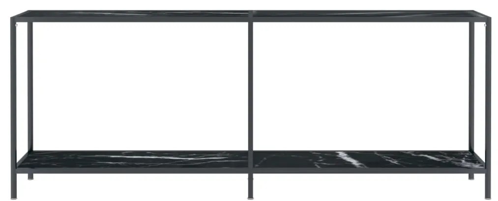 Mesa consola preto 200x35x75,5 cm vidro temperado