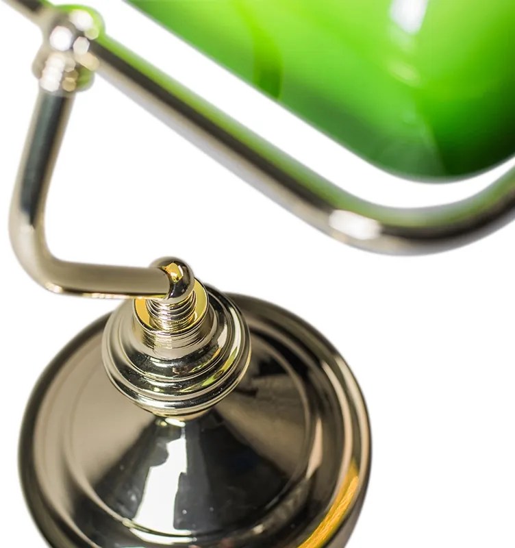 Candeeiro de mesa clássico/candeeiro de notário em latão com vidro verde - Banker Art Deco,Clássico / Antigo,Retro
