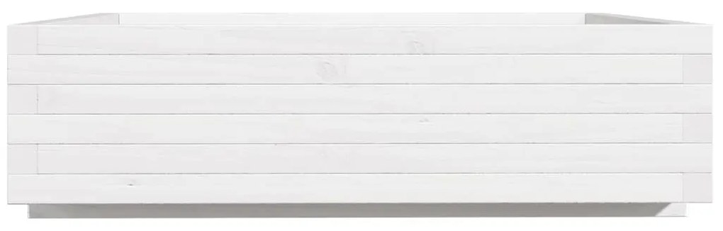 Vaso/floreira de jardim 90x90x26,5 cm pinho maciço branco