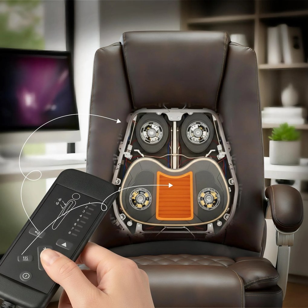 Cadeira de escritório Rubia com função de massagem castanho