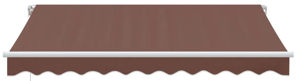 Toldo retrátil manual com luzes LED 300x250 cm castanho