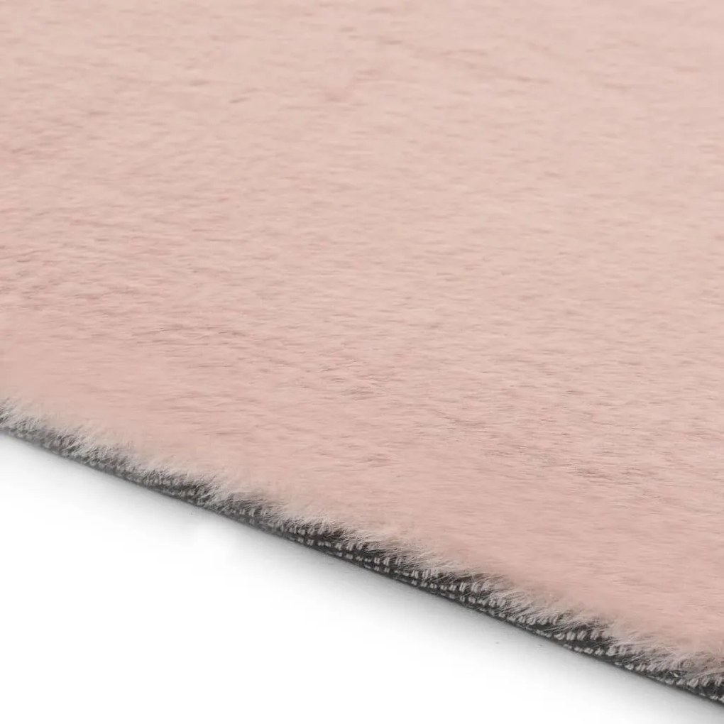 Tapete em pele de coelho artificial 160x230 cm rosa velho