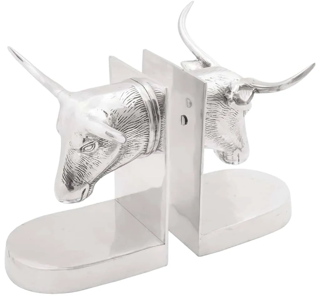 vidaXL Aparadores de livros 2 pcs Prateado 21,5 x 15,5 x 20 cm