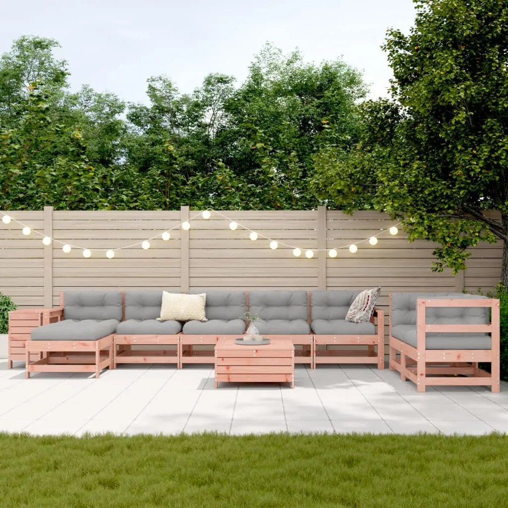 10 pcs conjunto sofás jardim madeira abeto-de-douglas