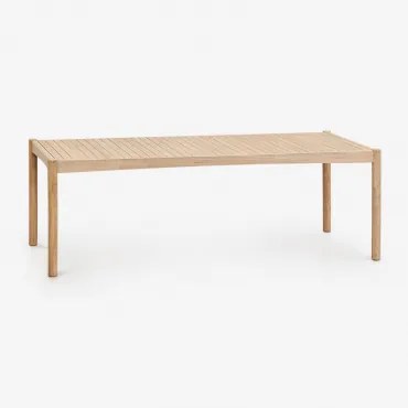 Mesa De Jardim Retangular Em Madeira De Acácia Karvia Marrom Acácia Claro & 220 X 100 Cm - Sklum