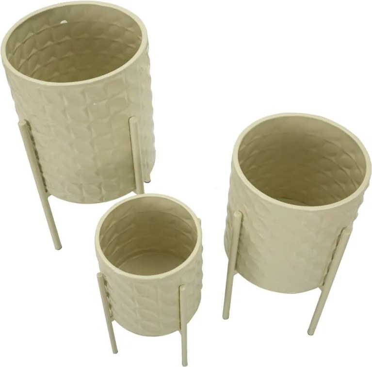 CONJUNTO DE 3 VASOS CREME Ø 36X56,5-30X48,5-24X37,5 CM (PLANTAS NÃO INCLUIDAS)