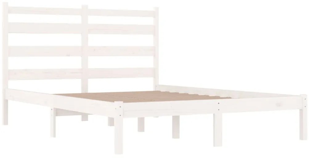Estrutura de cama 160x200 cm madeira de pinho maciça branco