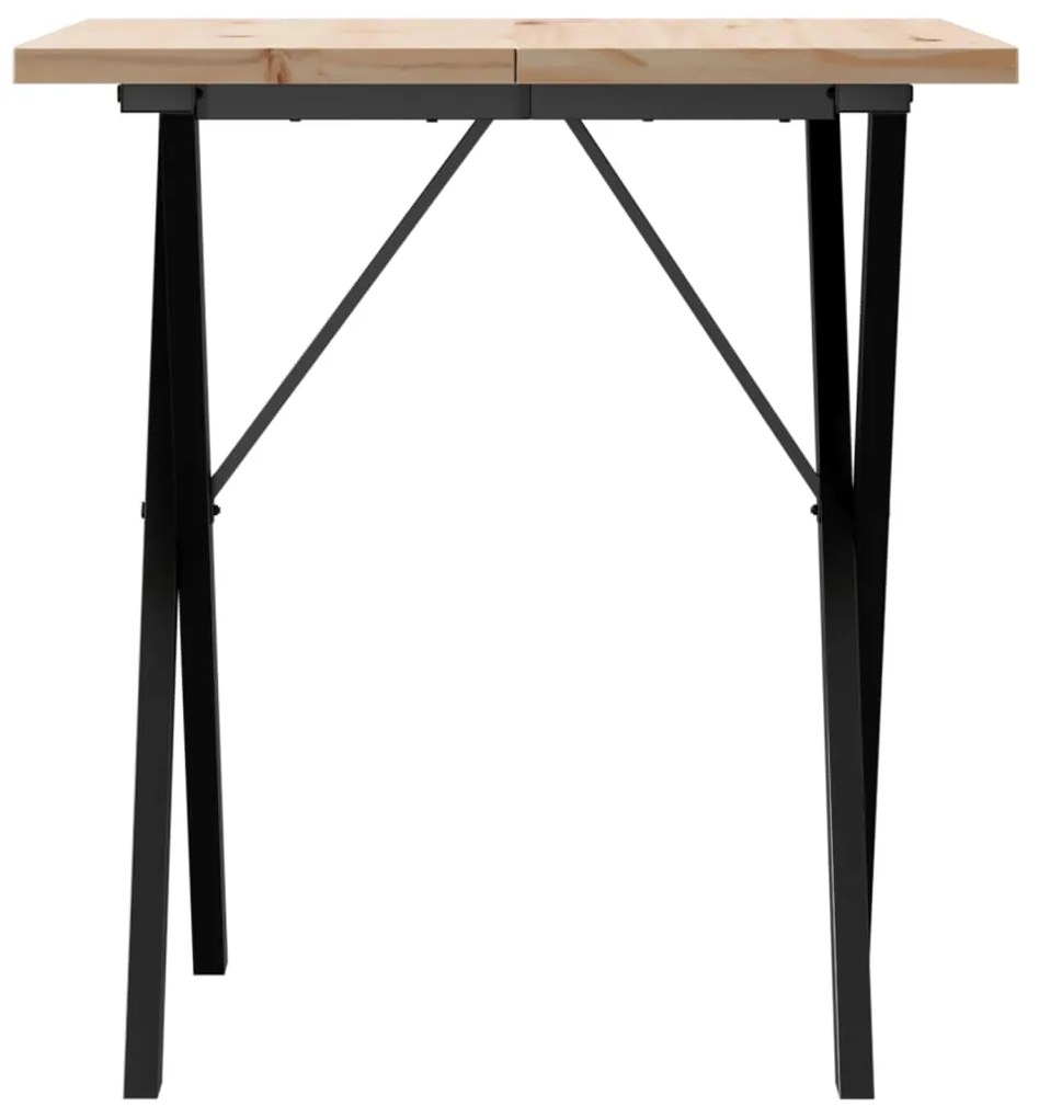 Mesa de jantar estrutura em X 70x70x75,5 cm pinho/aço