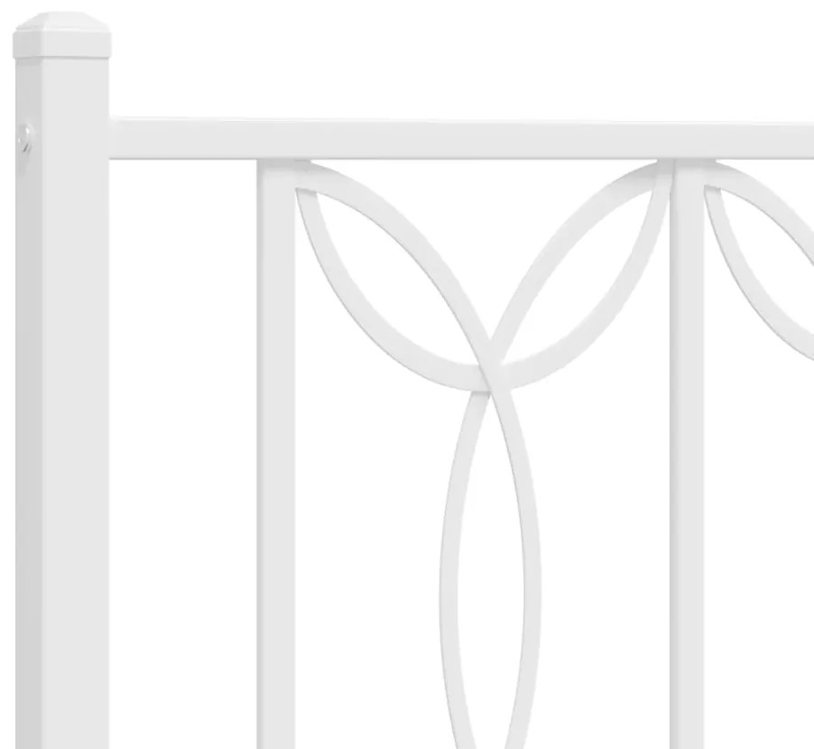Estrutura de cama com cabeceira 200x200 cm metal branco