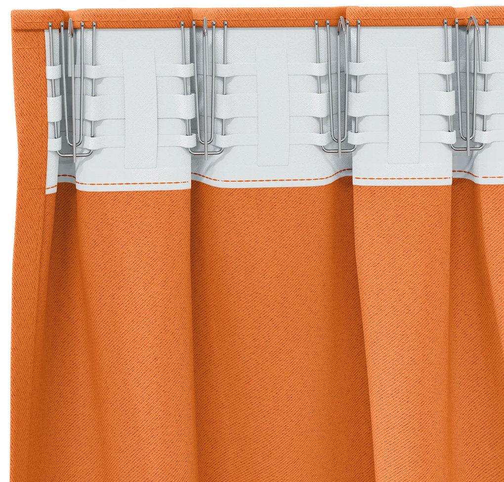 Cortinas opacas 2 pcs Laranja Brilhante 260 x 140 cm Poliéster