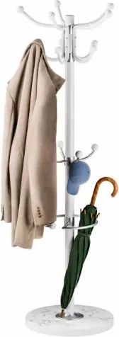 Cabide Porta-casacos com base em mármore, altura 173 cm branco