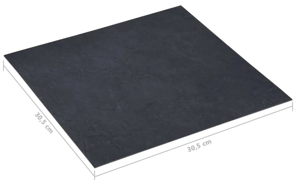 Tábuas de soalho autoadesivas 5,11 m² PVC mármore preto
