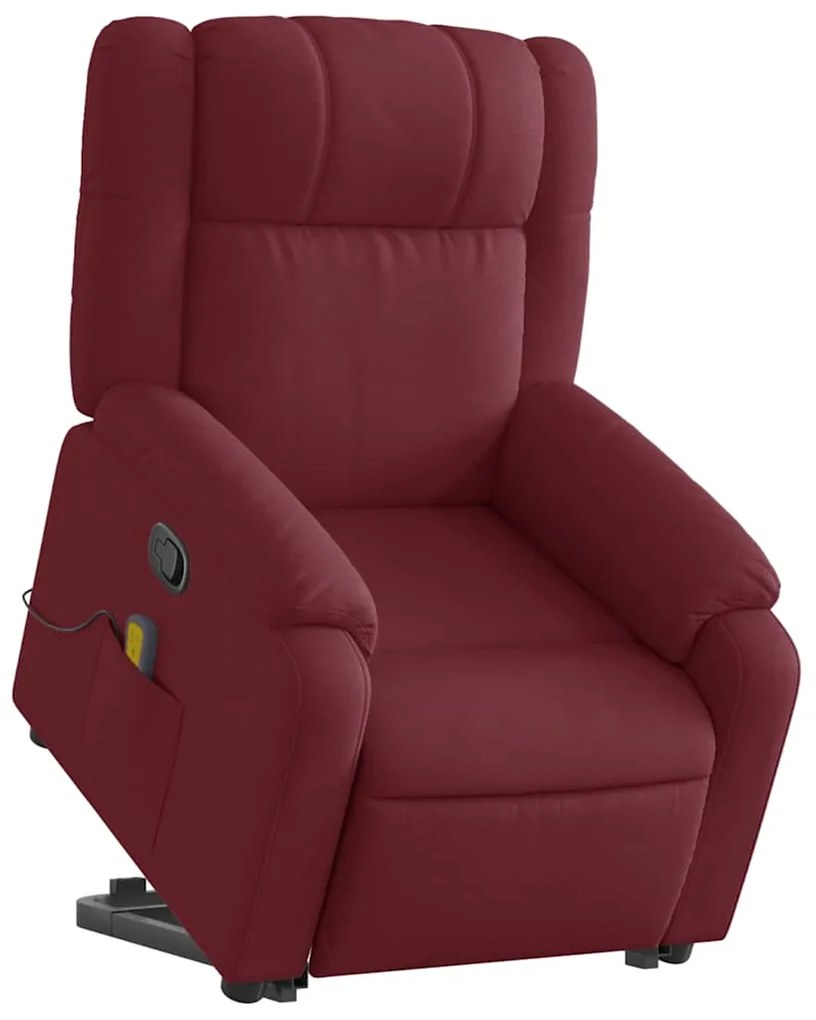 Poltrona de massagens reclin. elevatória tecido vermelho tinto