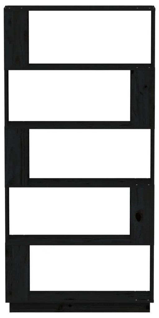 Estante/divisória 80x25x163,5 cm pinho maciço preto