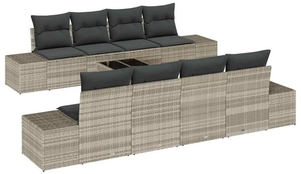 Conjunto de Sofá de Jardim de 7 Peças com Almofadas em Rattan Sintétic