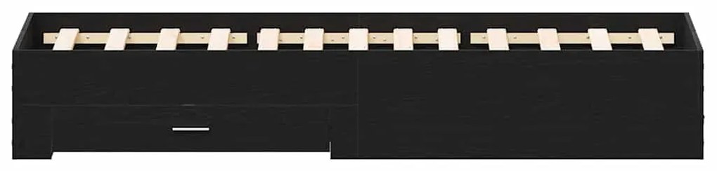 Cama com Gavetas vidaXL Carvalho Preto 120x190 cm Madeira de Engenhari