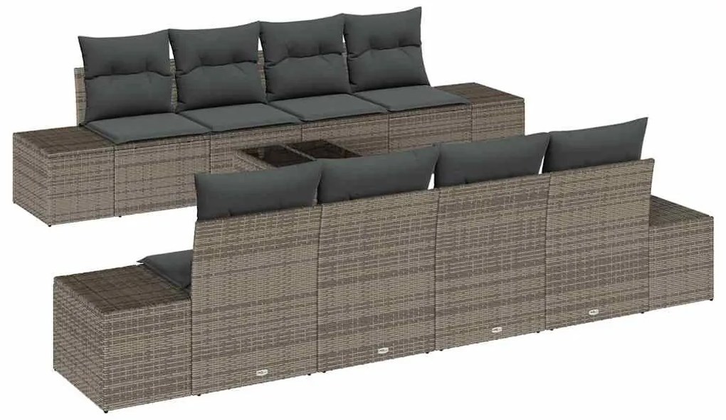 Conjunto de Sofá de Jardim de 7 Peças da com Almofadas em Rattan Sinté