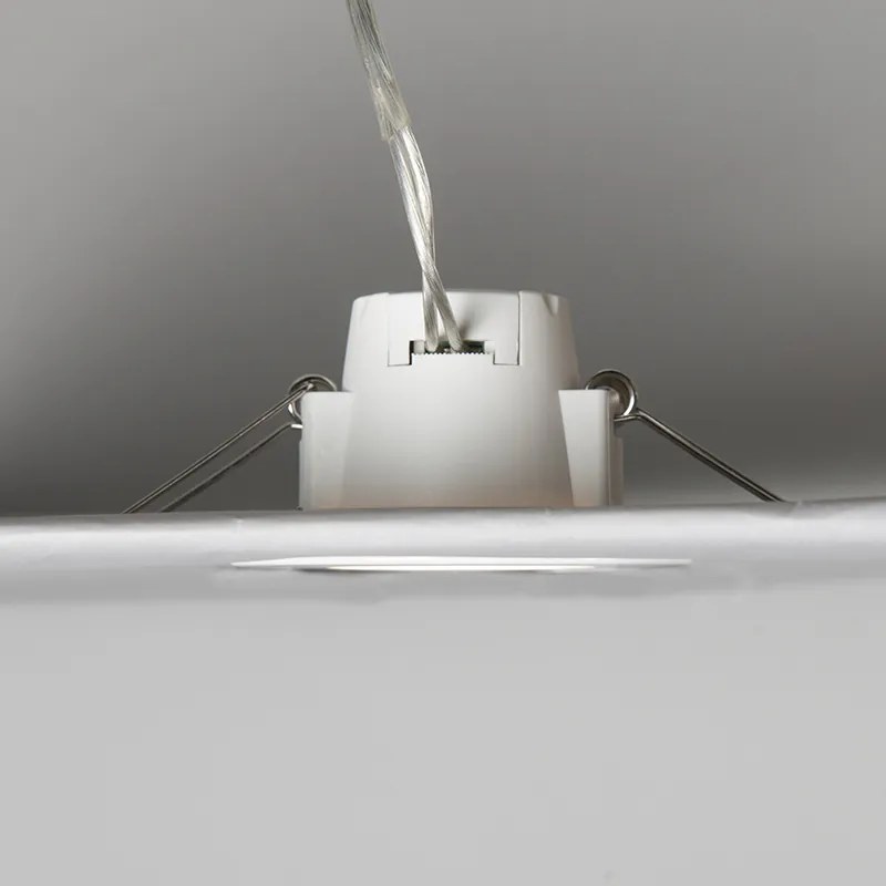 Conjunto de 3 focos embutidos brancos com LED integrado 3000K 4W IP65 - Blanca Moderno