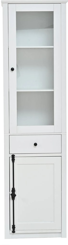 Vitrine alta com iluminação LED, Branco | AOSOM Portugal