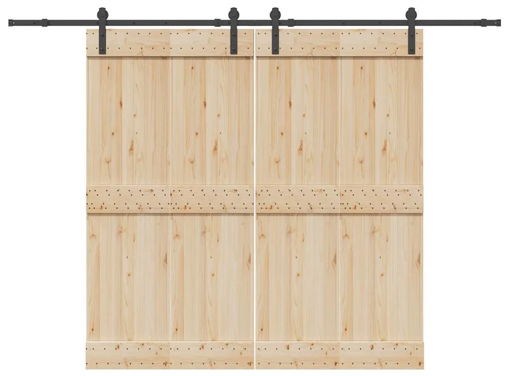 vidaXL Kit de ferragens para porta deslizante 427 cm aço preto