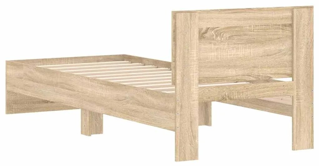Cama sem colchão com cabeceira 90x190 cm carvalho sonoma