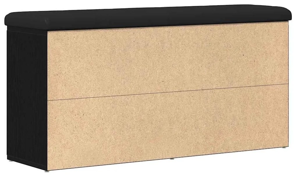 Banco de Armazenamento vidaXL Madeira de Carvalho Preto 100x30x48 cm