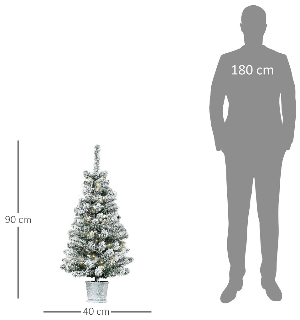 Árvore de Natal Pequena Artificial Ø40x90cm com Luzes LED 116 Ramas Va