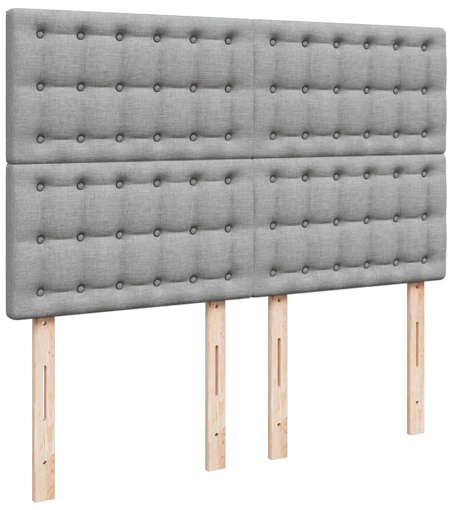 Cama com molas/colchão 140x200 cm tecido cinzento-claro