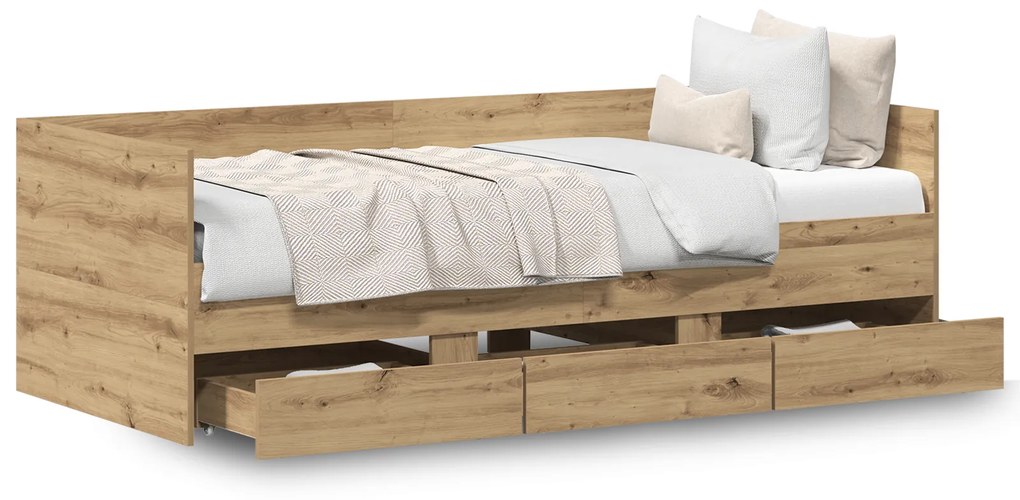 Cama Auxiliar Carvalho Artesanal Madeira Engenheirada 90 x 200 cm