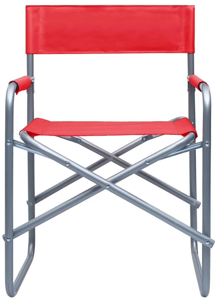 Cadeiras de realizador 2 pcs aço vermelho